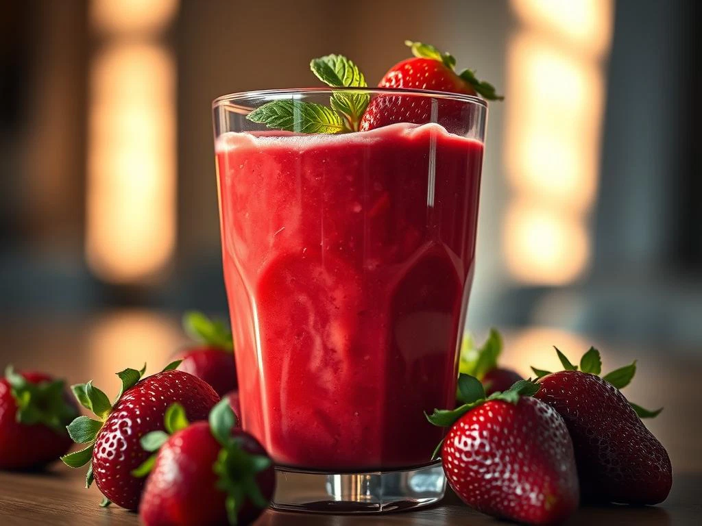 Proteinreicher Erdbeer Vitaminshake