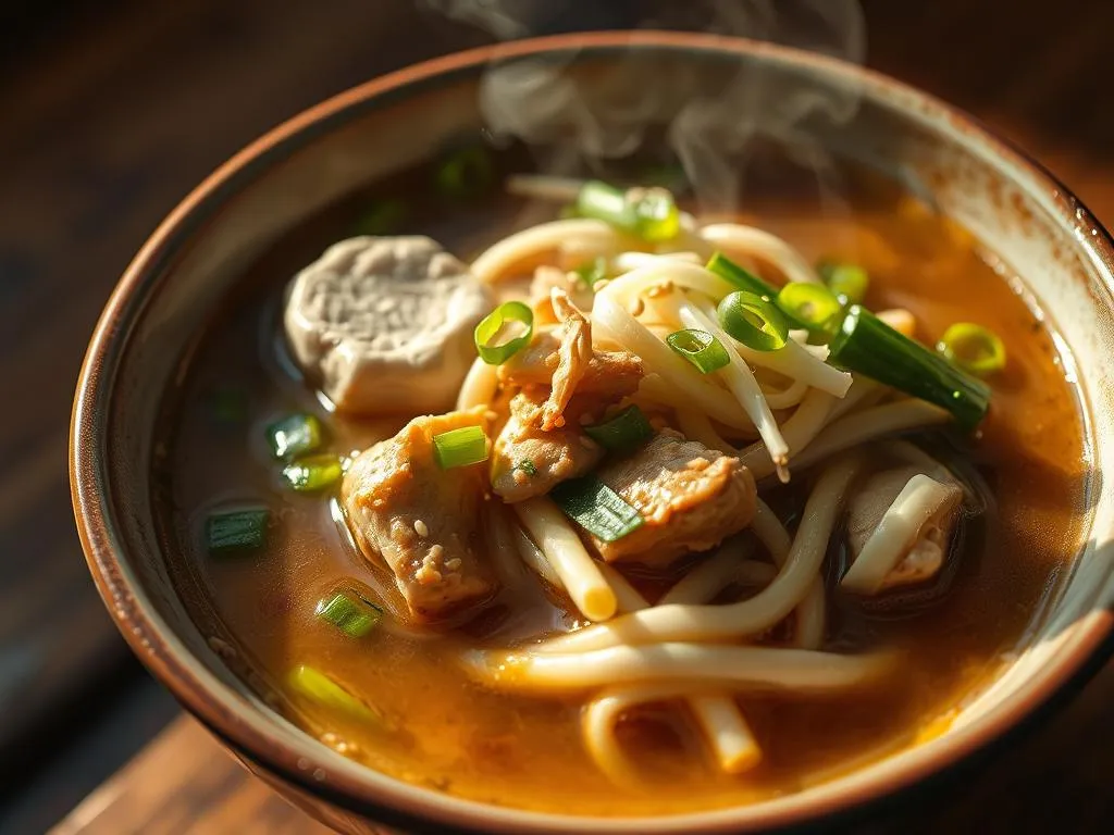 Udon Suppe mit Huhn