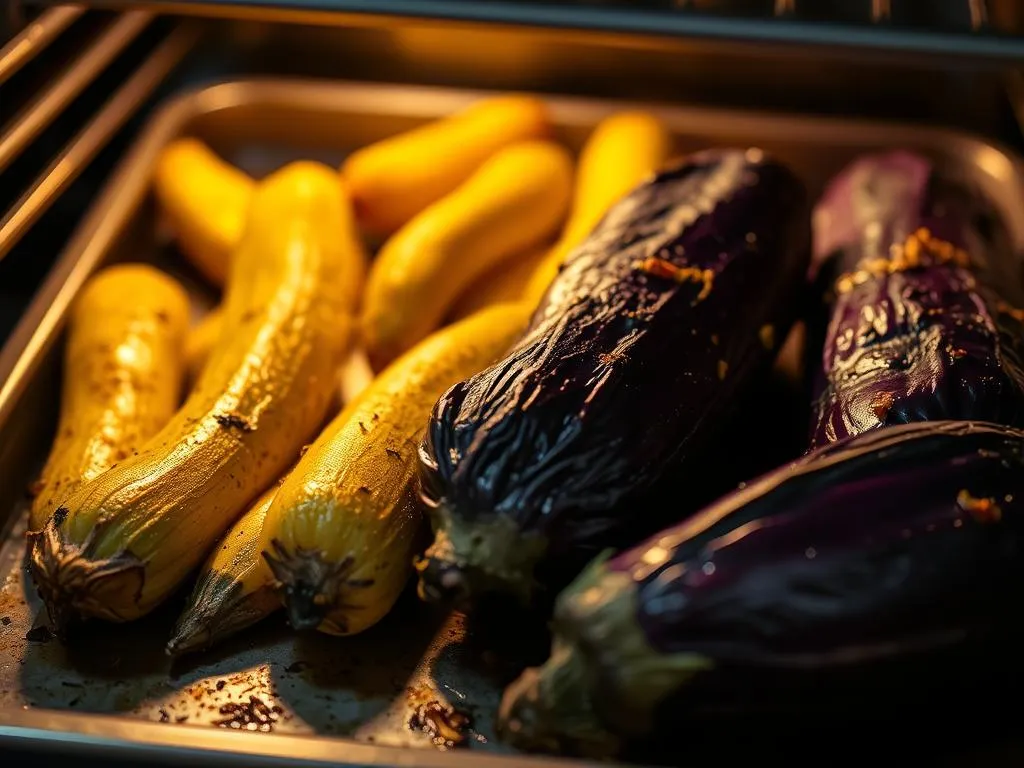 Zucchini und Aubergine im Ofen