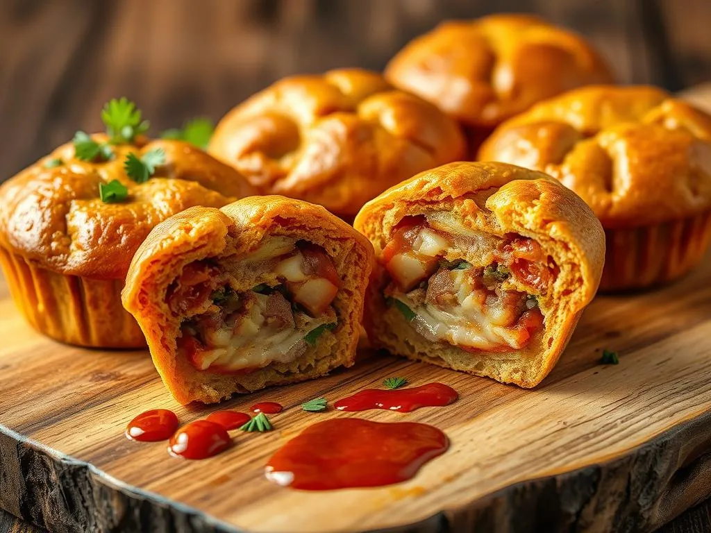 Herzhafte Muffins mit Fleisch und Fisch