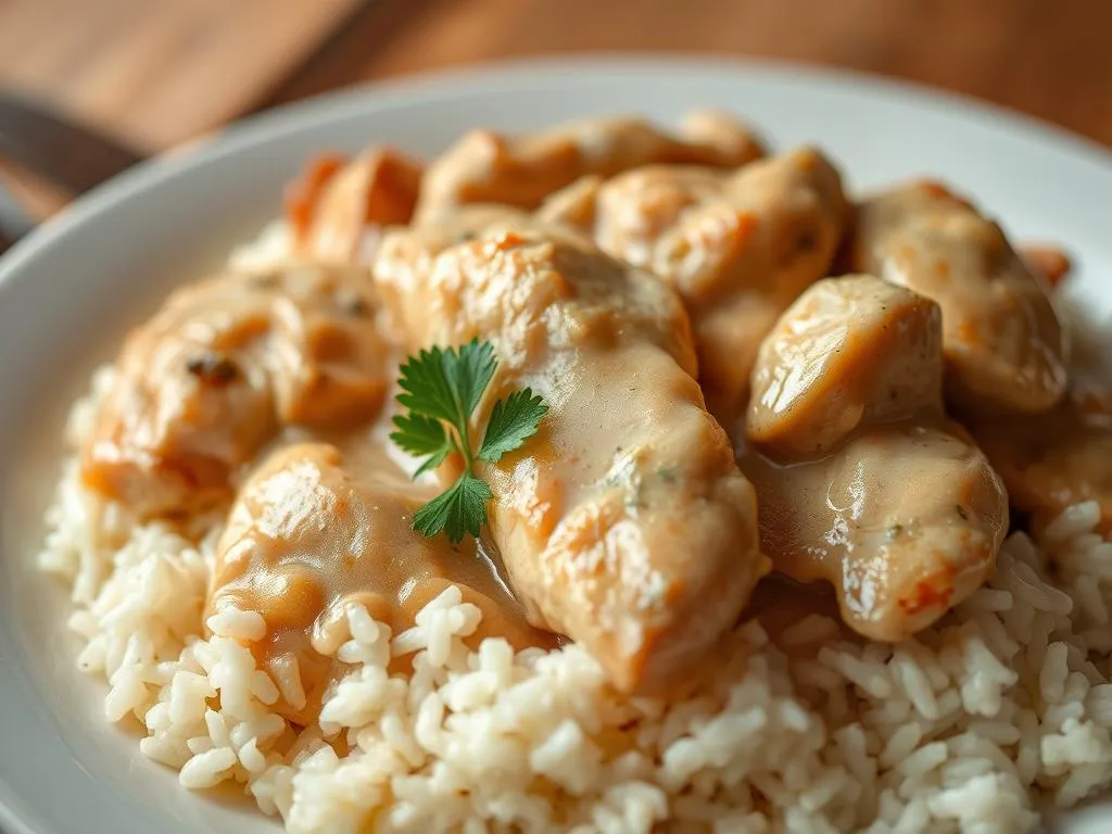 Hühnergeschnetzeltes mit Rahmsauce
