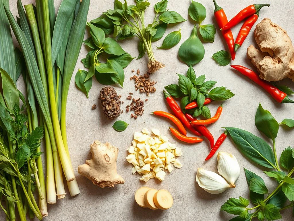 Frische Kräuter für Thai Curry