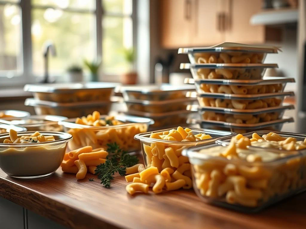 Macaroni and Cheese Meal Prep Vorbereitung