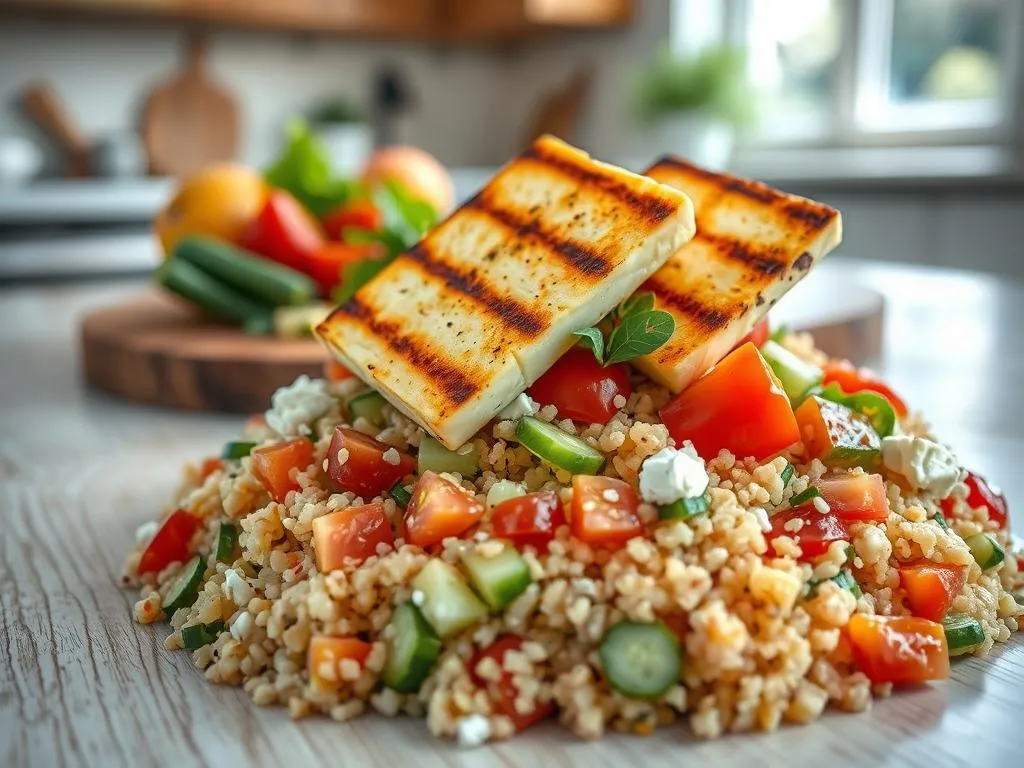 Quinoa-Salat mit Grillkäse Quinoa-Salat mit Grillkäse