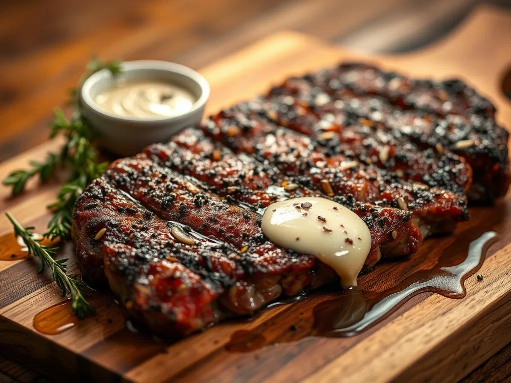 Steak au poivre Servieren