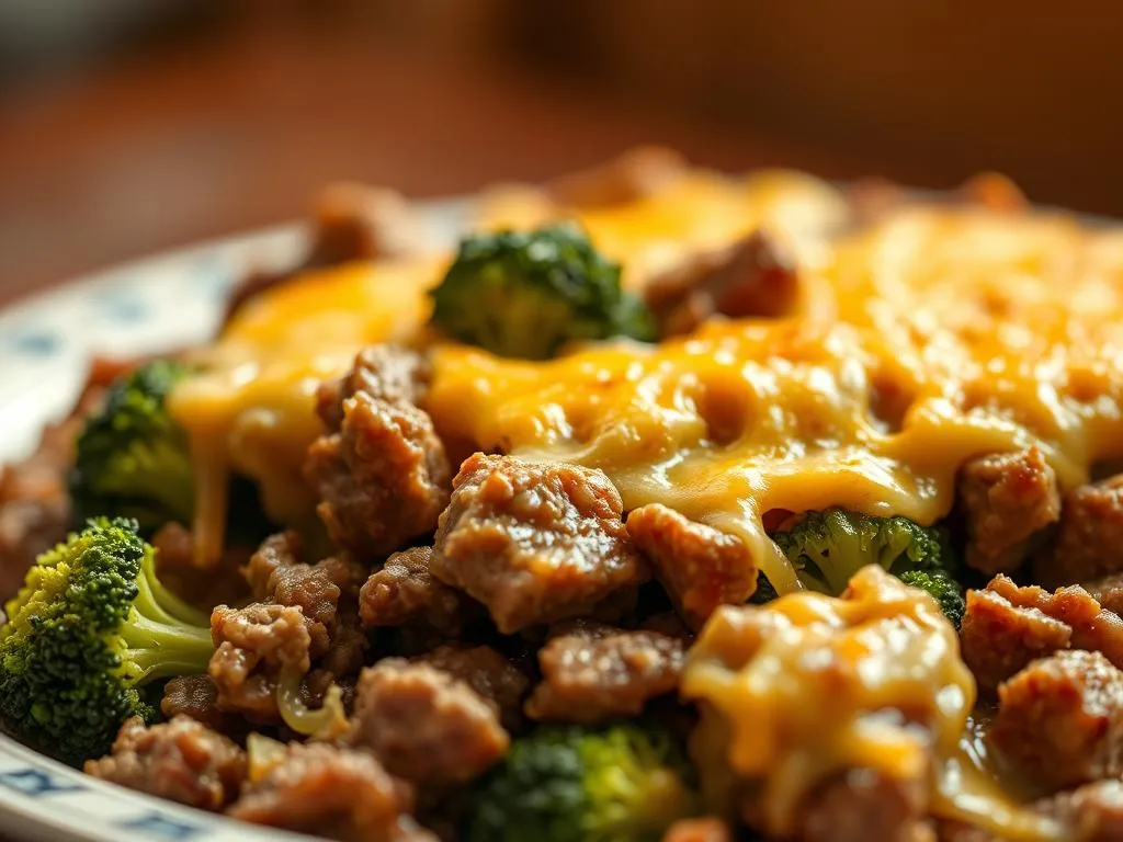 Rindfleisch mit Brokkoli Auflauf Rindfleisch mit Brokkoli Auflauf