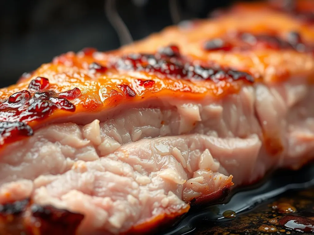 Saftiger Schweinebauch Temperaturkontrolle Saftiger Schweinebauch Temperaturkontrolle