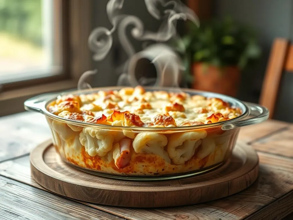 Blumenkohlauflauf mit Schinken