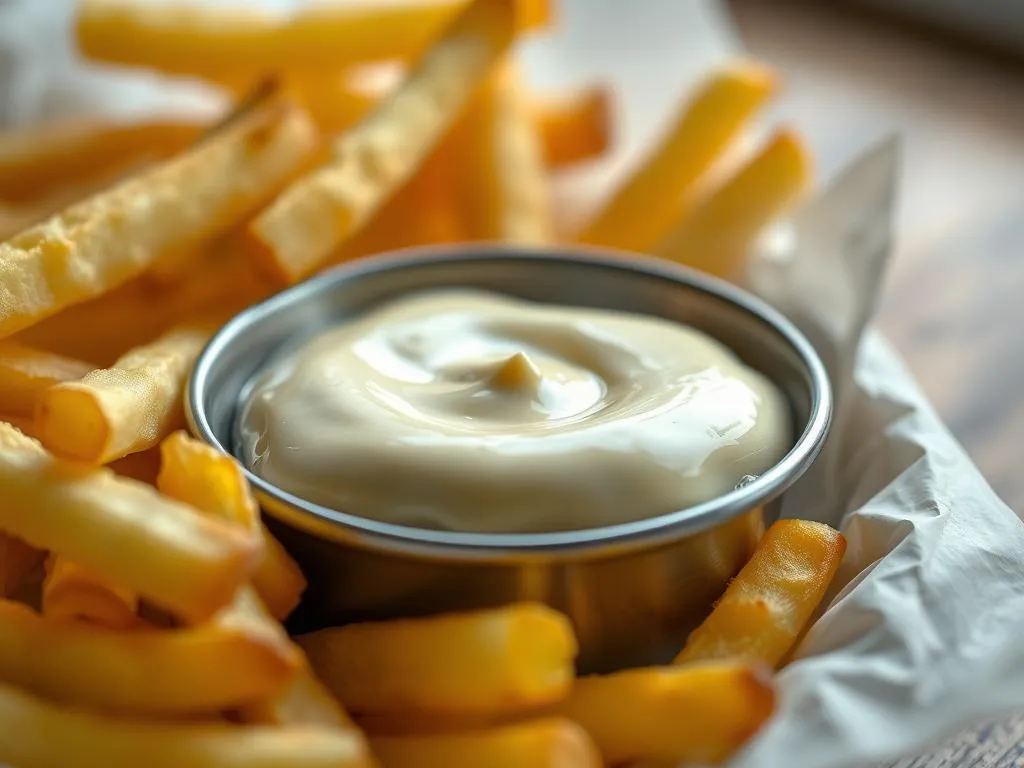 Mayonnaise als Dip für Pommes