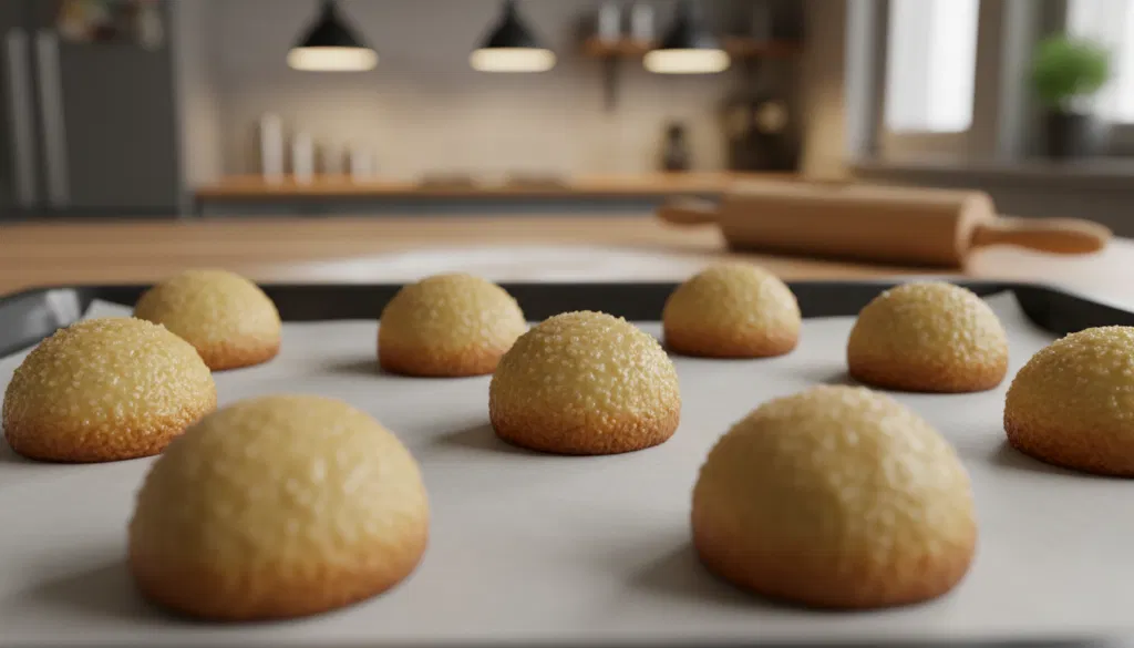 Teigkugeln mit ausreichend Abstand