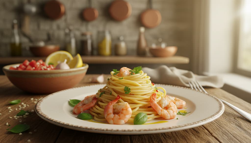 Kreative Variationen Spaghetti Garnelen