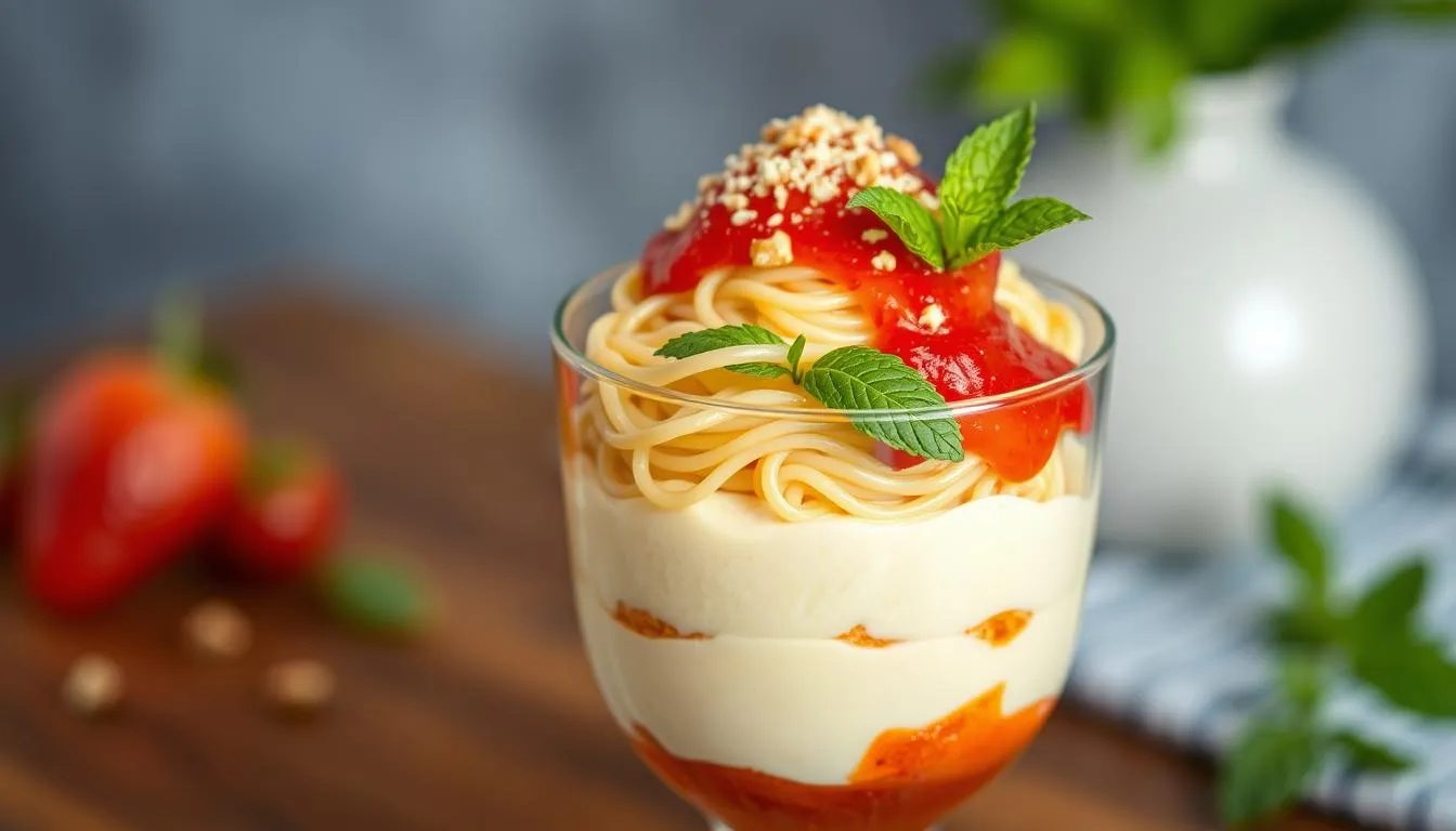 Spaghettieis Dessert im Glas - Rezept für zuhause Spaghettieis Dessert im Glas - Rezept für zuhause