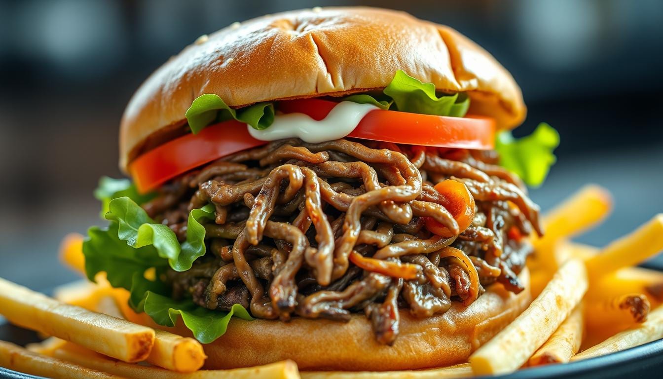 Pulled Beef Burger Pulled Beef Burger