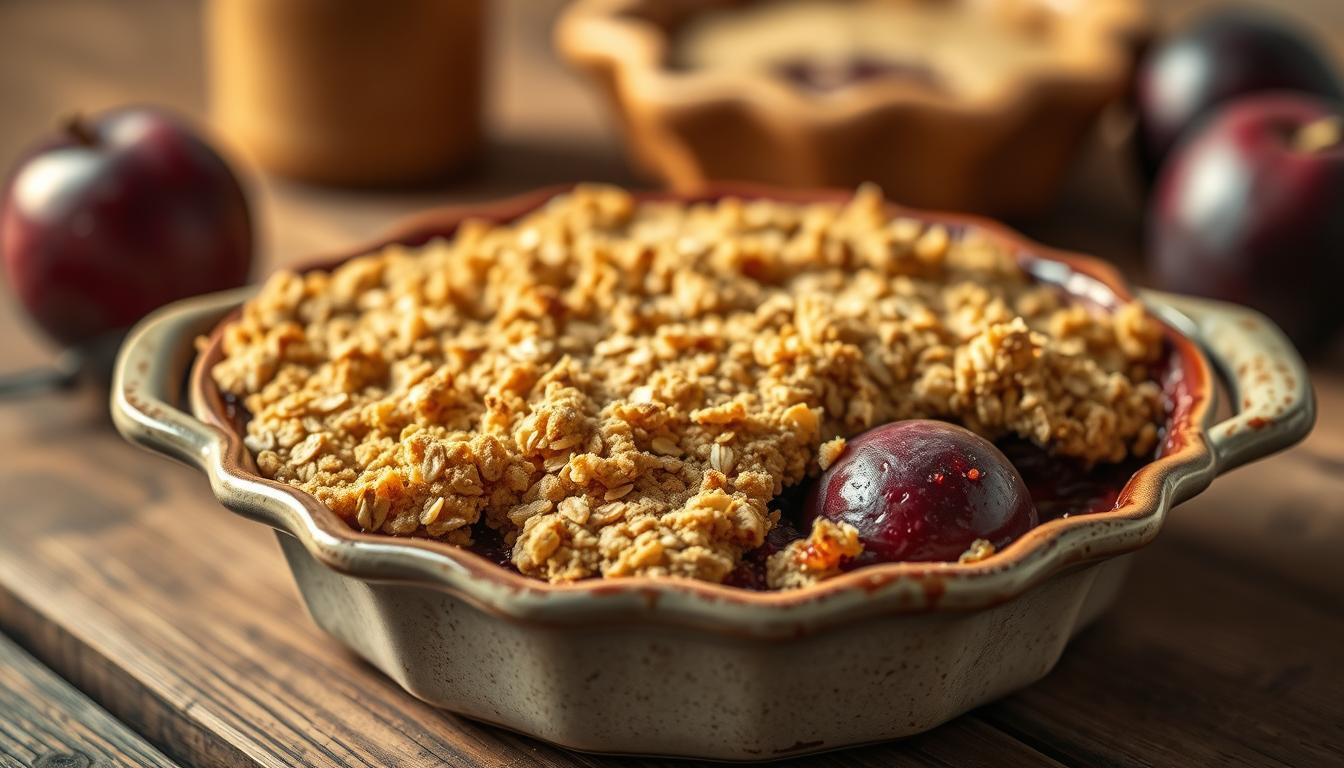 Zwetschgen Crumble mit Haferkruste Zwetschgen Crumble mit Haferkruste