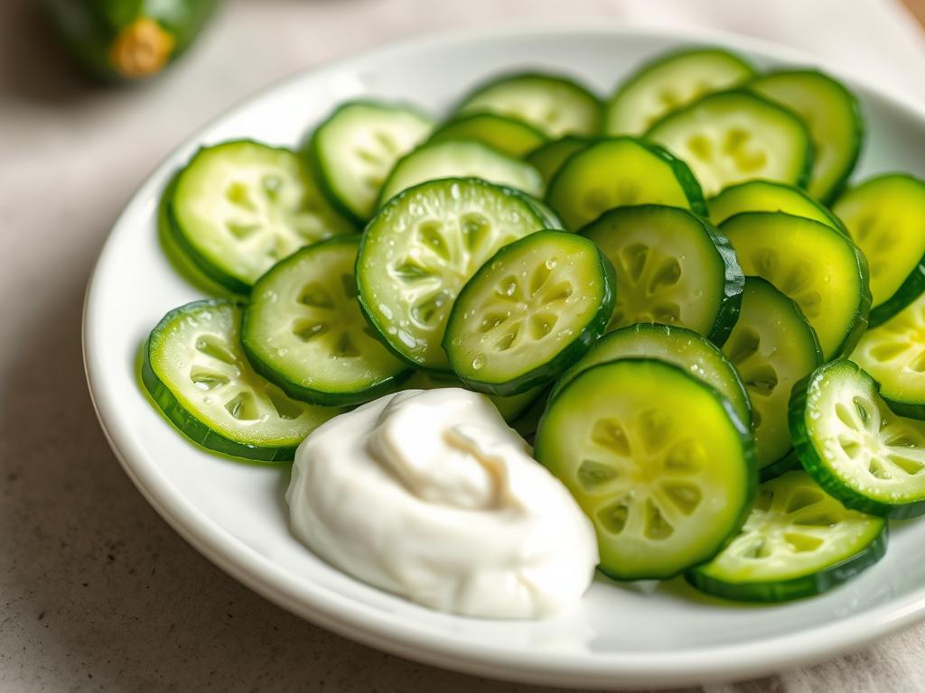 Gurkensalat Vorbereitung Gurkensalat Vorbereitung