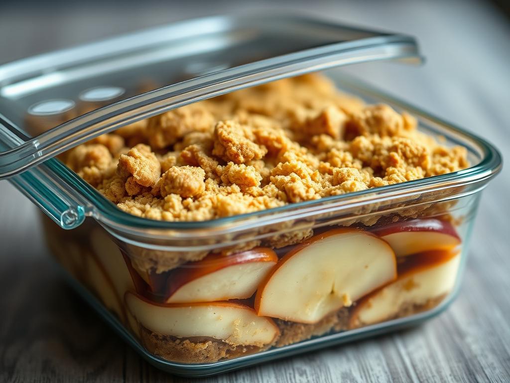 Apfel Pflaumen Crumble Aufbewahrung
