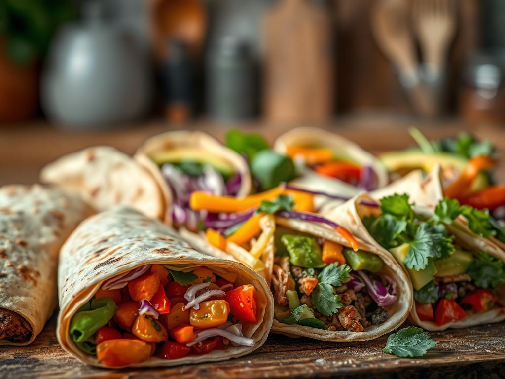 Vegetarische Wraps Varianten Vegetarische Wraps Varianten