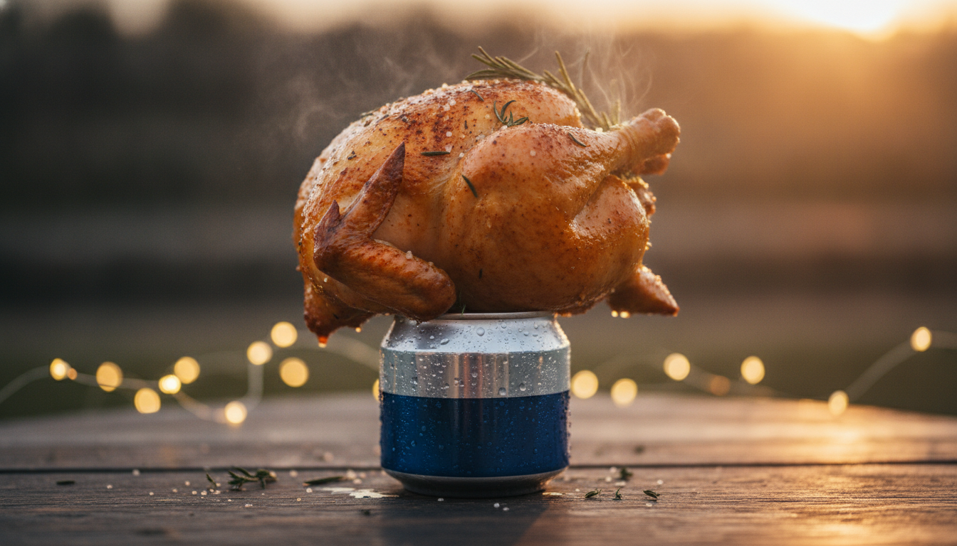 Hähnchen auf Bierdose