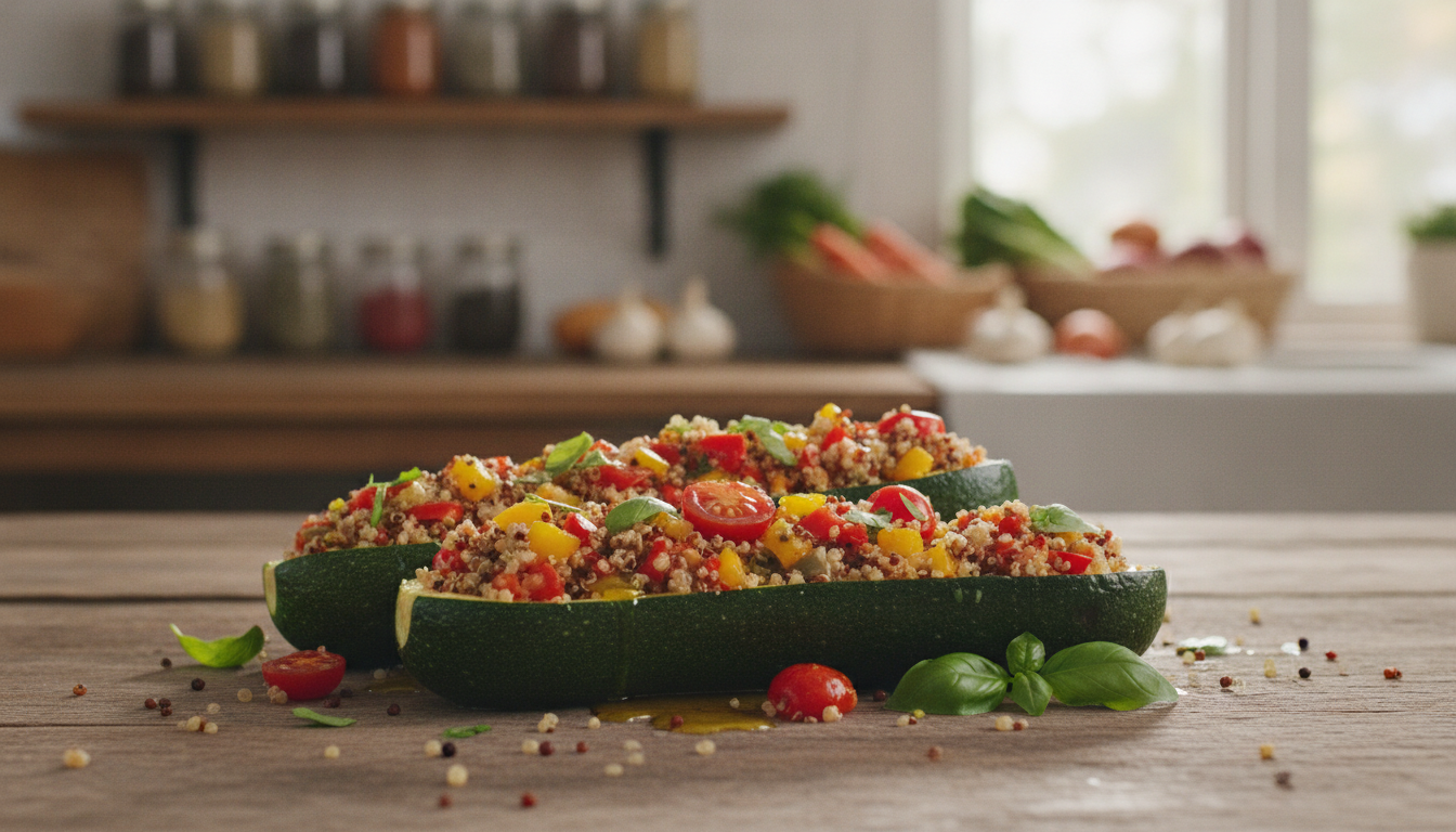 Gefüllte Zucchini vegetarisch
